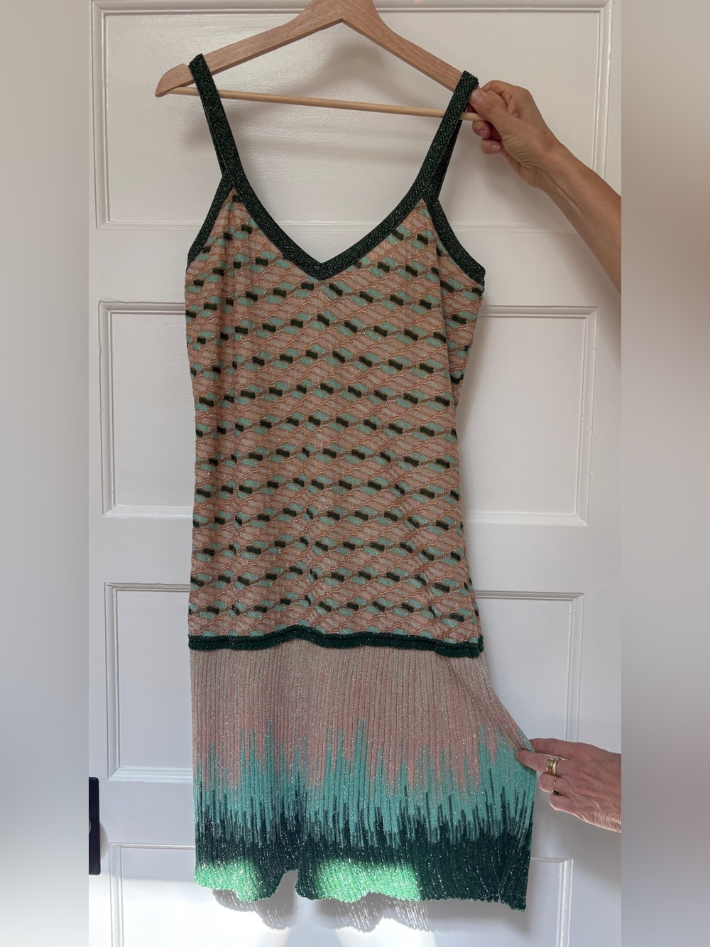 MISSONI Shimmer Knit Dress Silver Multi | Size 10